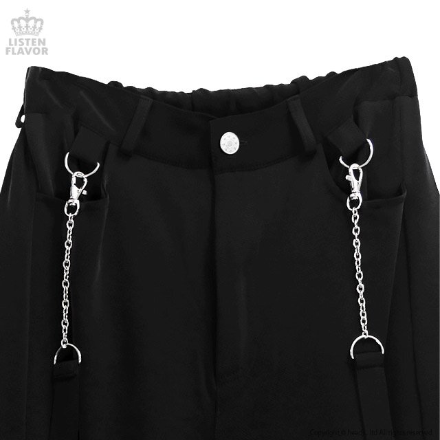 LISTEN FLAVOR Bondage Cargo Pants w/ Chain Suspenders