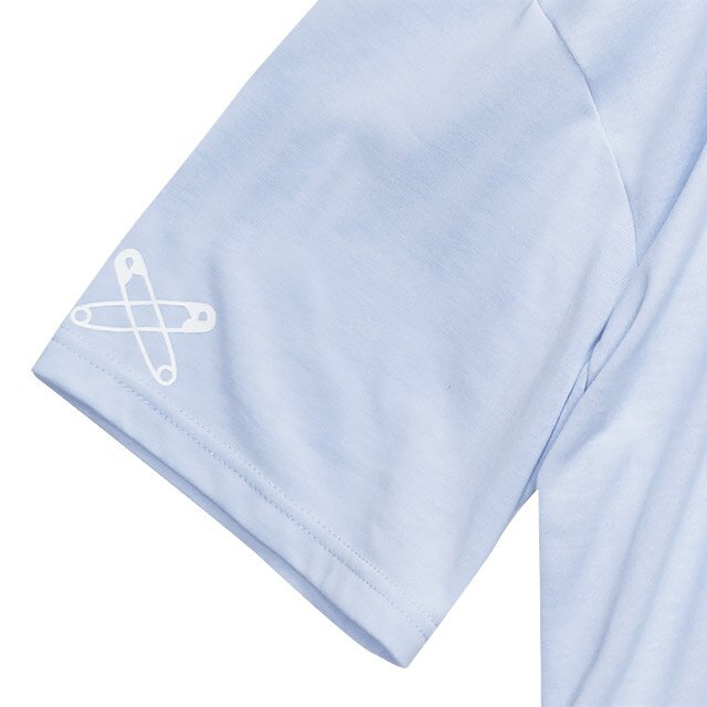 LISTEN FLAVOR Cross Safety Pin Lace-Up Asymmetrical Top