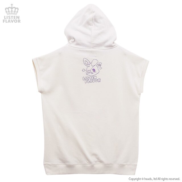 LISTEN FLAVOR Twinkle Bunny Short Sleeve Hoodie