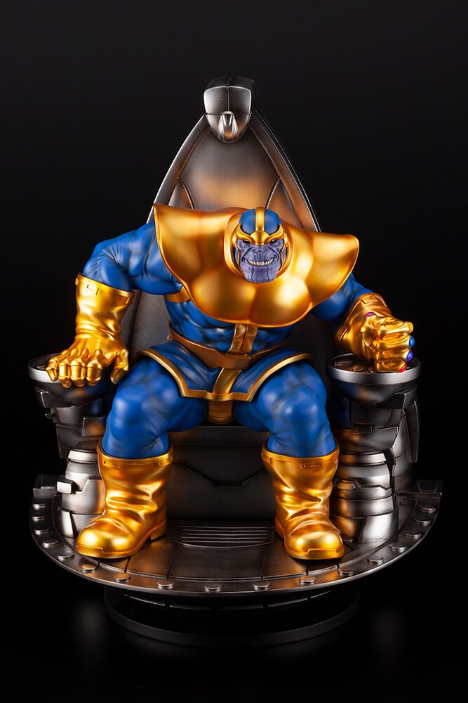 marvel thanos on space throne fine art statue