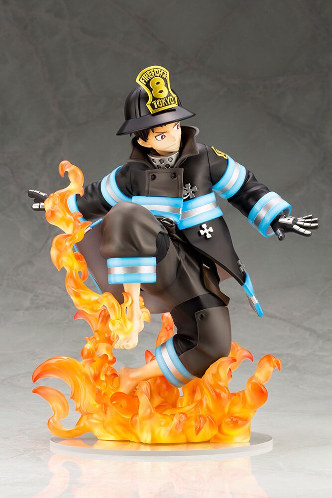 Juai, figura de ação original kotobukiya fire force, anime fire completo de  chamas, shinalmofada shinaru, pvc