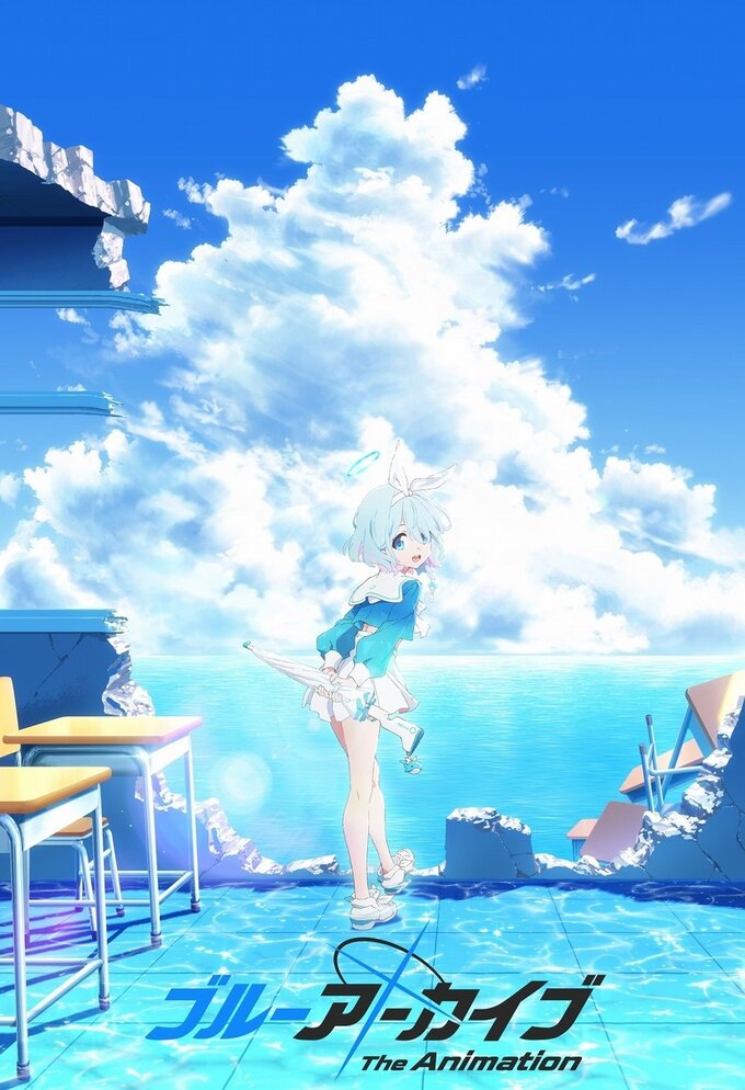 Premium AI Image | Anime scene of a blue ocean with a boat in the distance  generative ai
