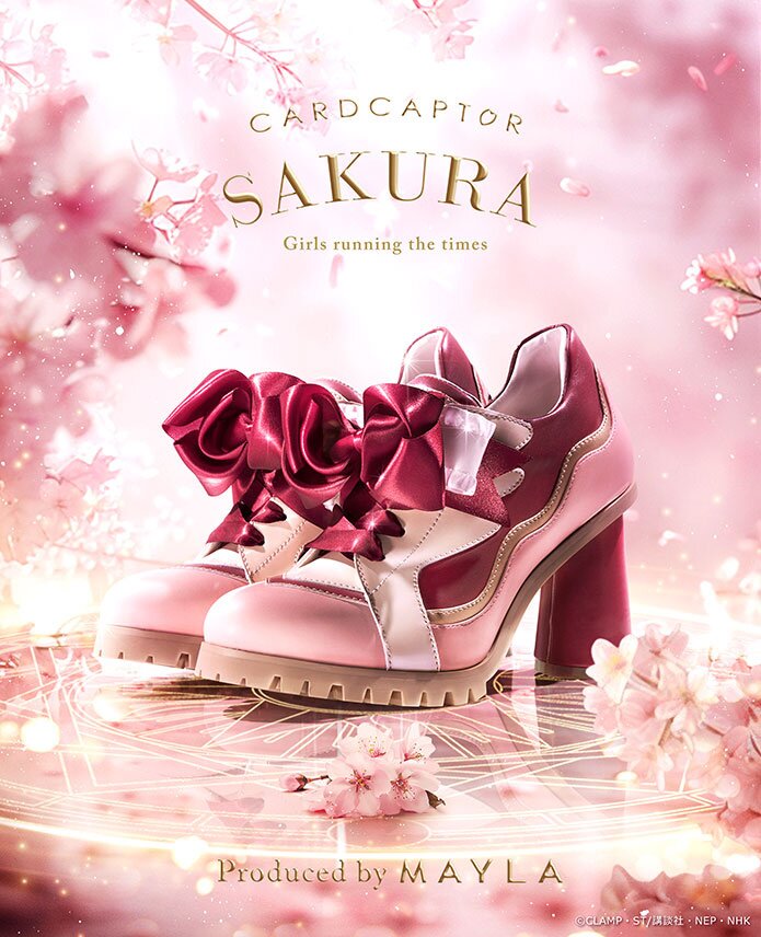 Mayla Cardcaptor Sakura Iconique Heel Sneakers Ribboned Rose