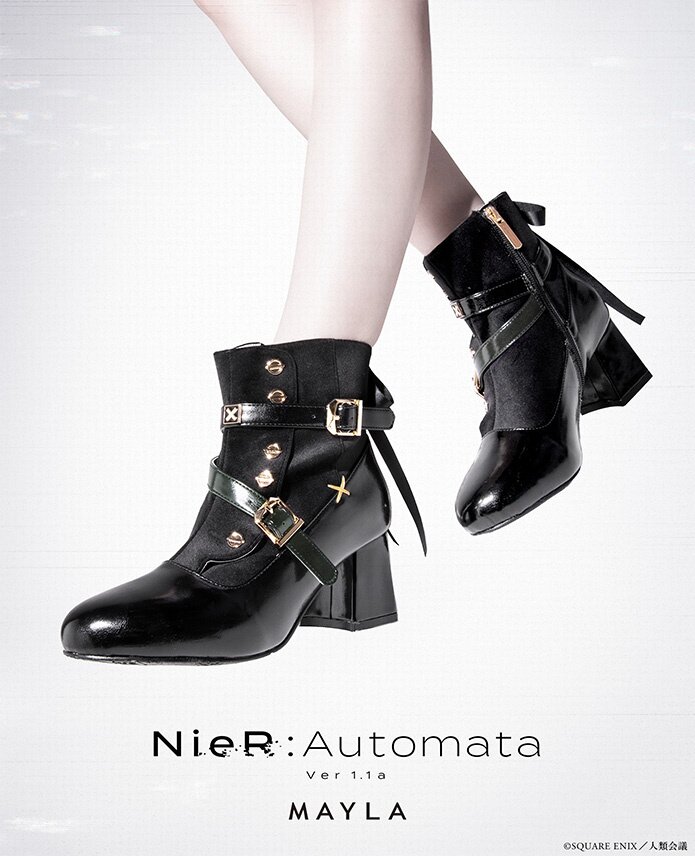 新品NieR: Automata Mayla 9sブーツ ブラック38・24.5 MAYLA NieR:Automata Ver1.1a Iconique Shoes Objet Boots 9S 14% OFF