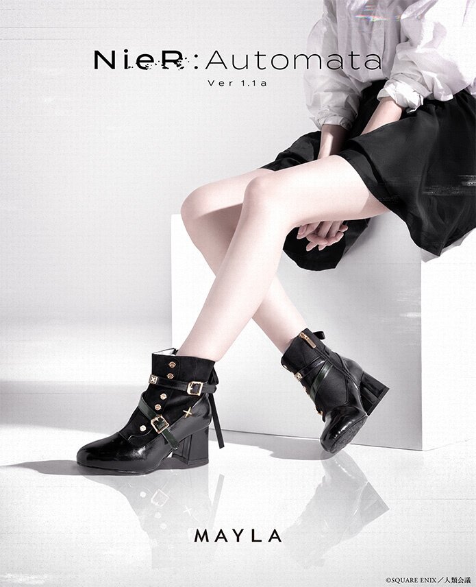 新品NieR: Automata Mayla 9sブーツ ブラック38・24.5 MAYLA NieR:Automata Ver1.1a Iconique Shoes Objet Boots 9S 14% OFF