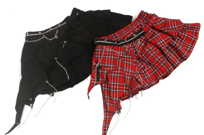 ACDC RAG 3-Layer Assymetrical Skirt: ACDC RAG - Tokyo Otaku Mode (TOM)