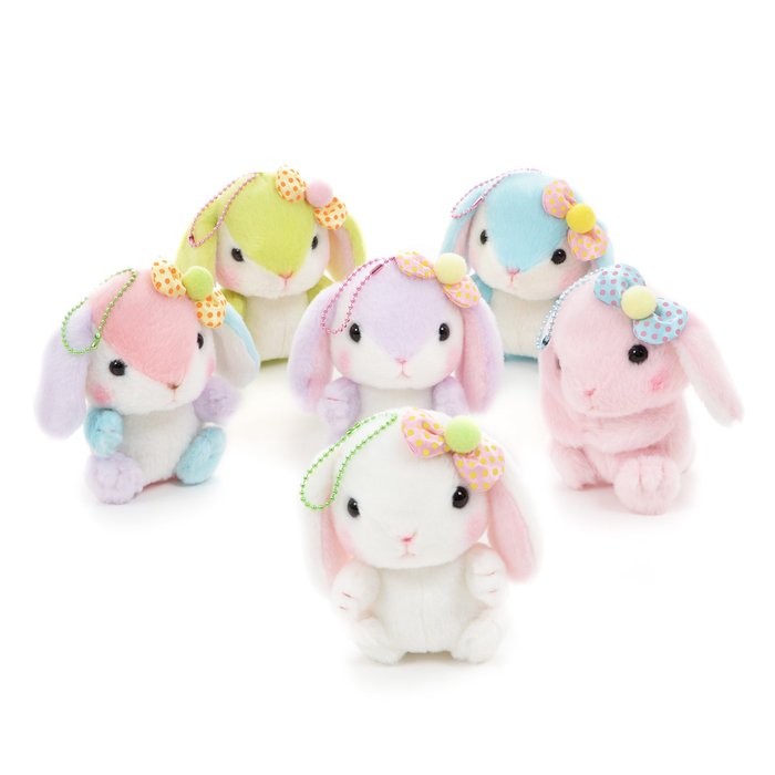 Pote Usa Loppy Colorful Rabbit Plush Collection (Ball Chain) - Tokyo ...