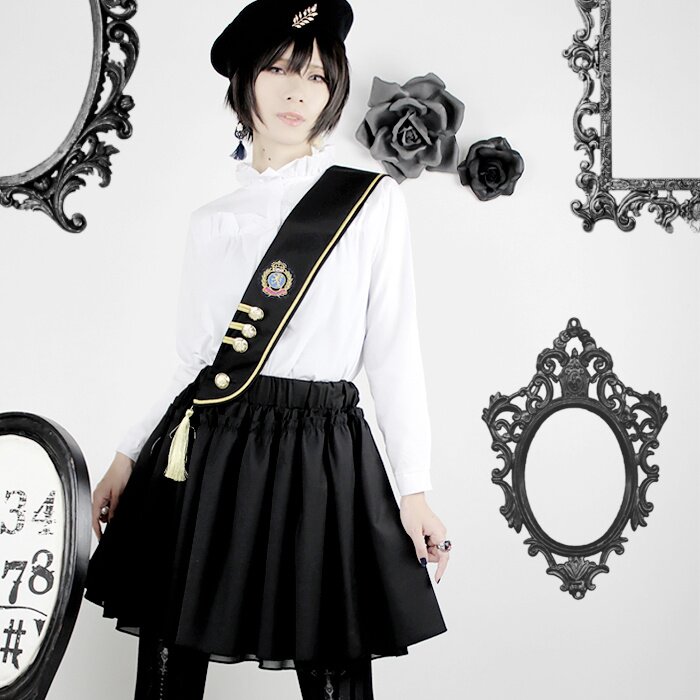Black MiQuri 2-Way Sash Military Skirt