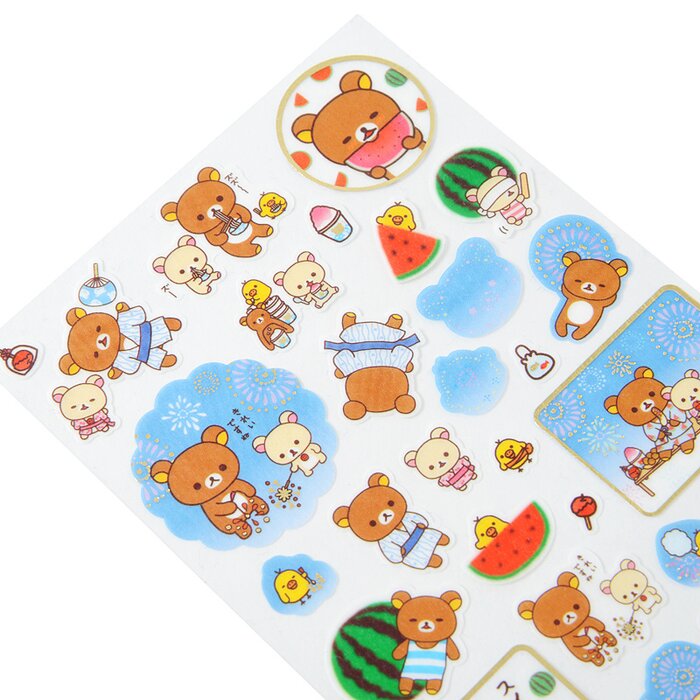 Rilakkuma Sticker Sheet Rilakkuma’s Summer Vacation SanX Tokyo