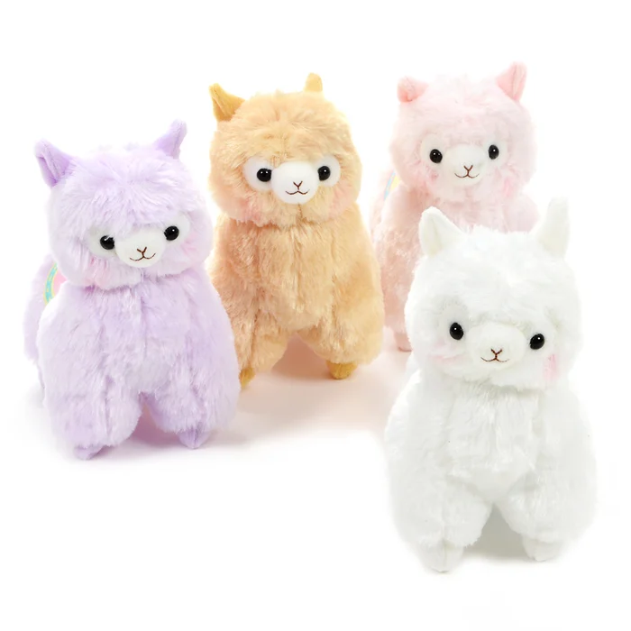 Plush toy of an colourful alpacas