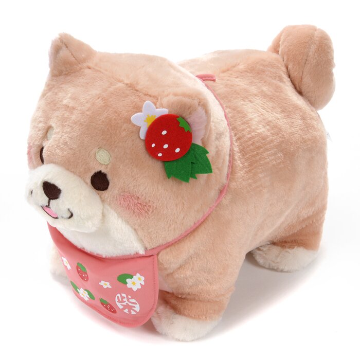 shiba and cat strawberry plush