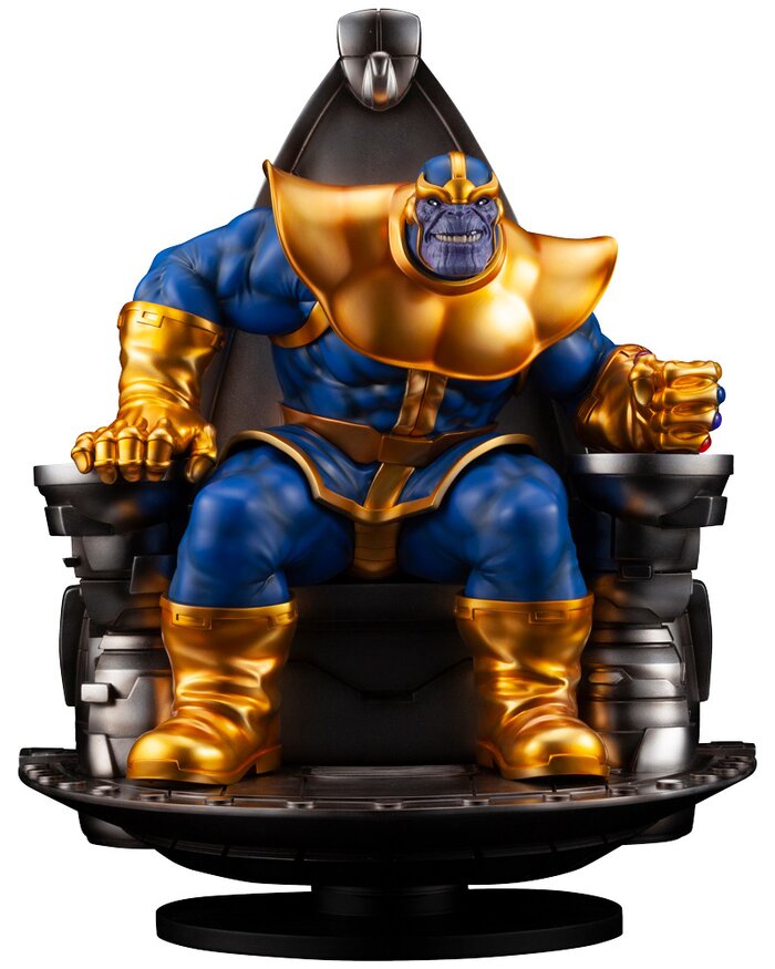 marvel thanos on space throne fine art statue