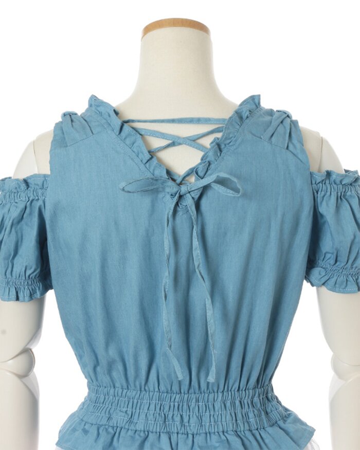 LIZ LISA Off-Shoulder Ribbon Tulle Dress - Tokyo Otaku Mode (TOM)
