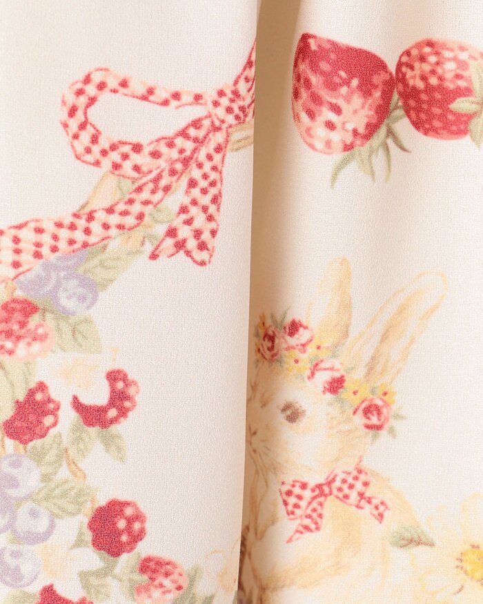 LIZ LISA Rabbit & Ribbon Print Sukapan Skirt - Tokyo Otaku Mode (TOM)