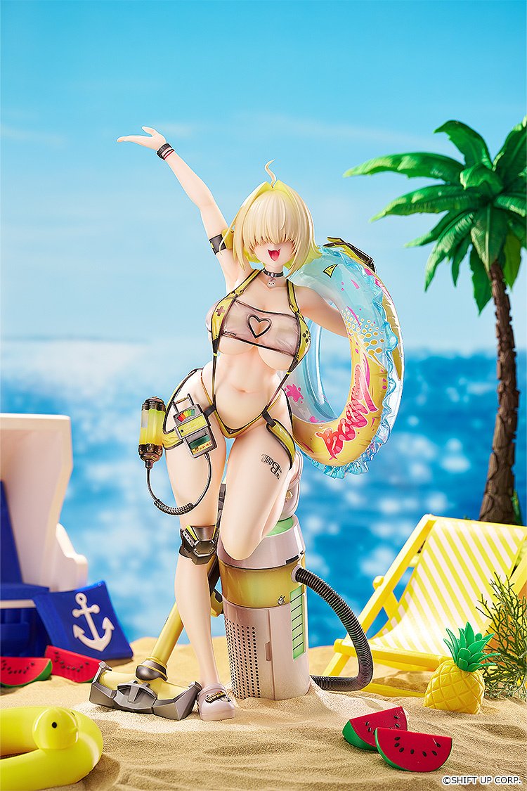 Goddess of Victory Nikke Elegg Boom and Shock Ver. 1/4 Scale Figure - detail senjata dan pose