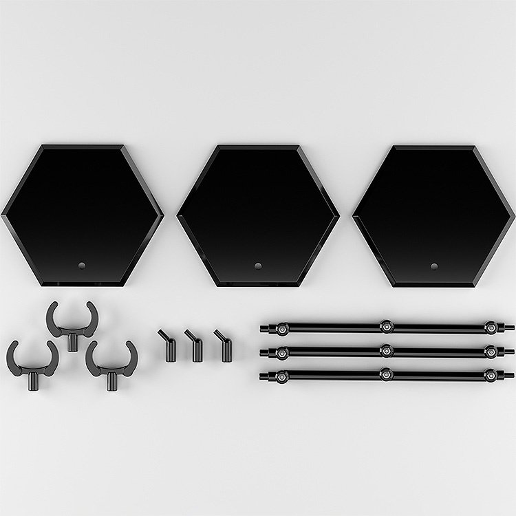 The Simple Stand x3 Black Hex Type (for Figures & Models): Good