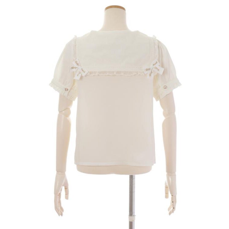 LIZ LISA Short Sleeve Message Ribbon Sailor Blouse