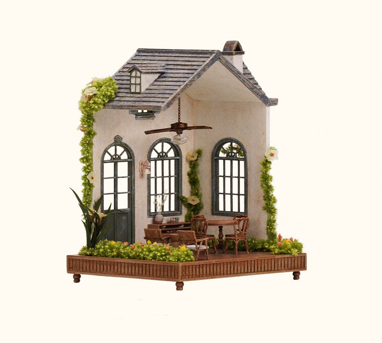 The South French Flower House 1/64 Scale Doll House: Zhenmu
