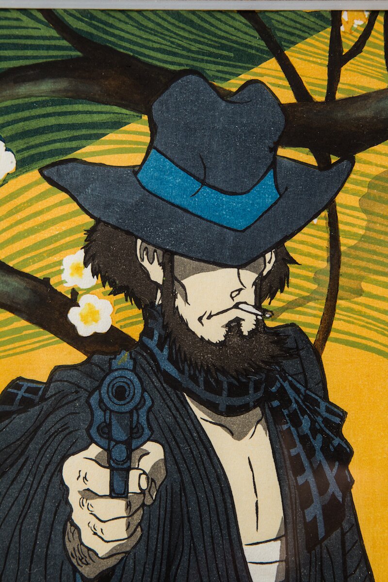 Lupin the Third Ukiyoe Woodblook Print - Daisuke Jigen - Tokyo