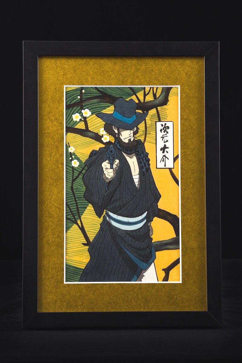 洋書 Japanese Woodblock Printing Lupin the Third Ukiyoe Woodblook Print - Daisuke Jigen - Tokyo