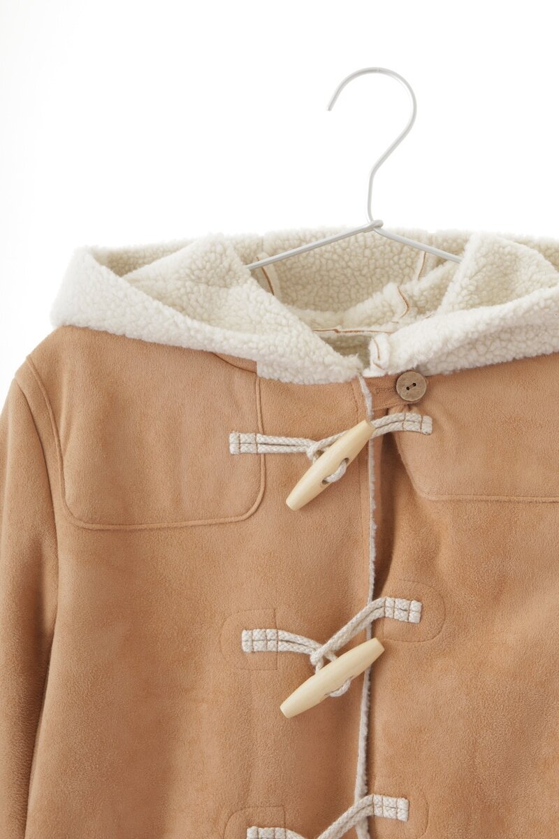 earth music&ecology Imitation Mouton Duffle Coat: earth