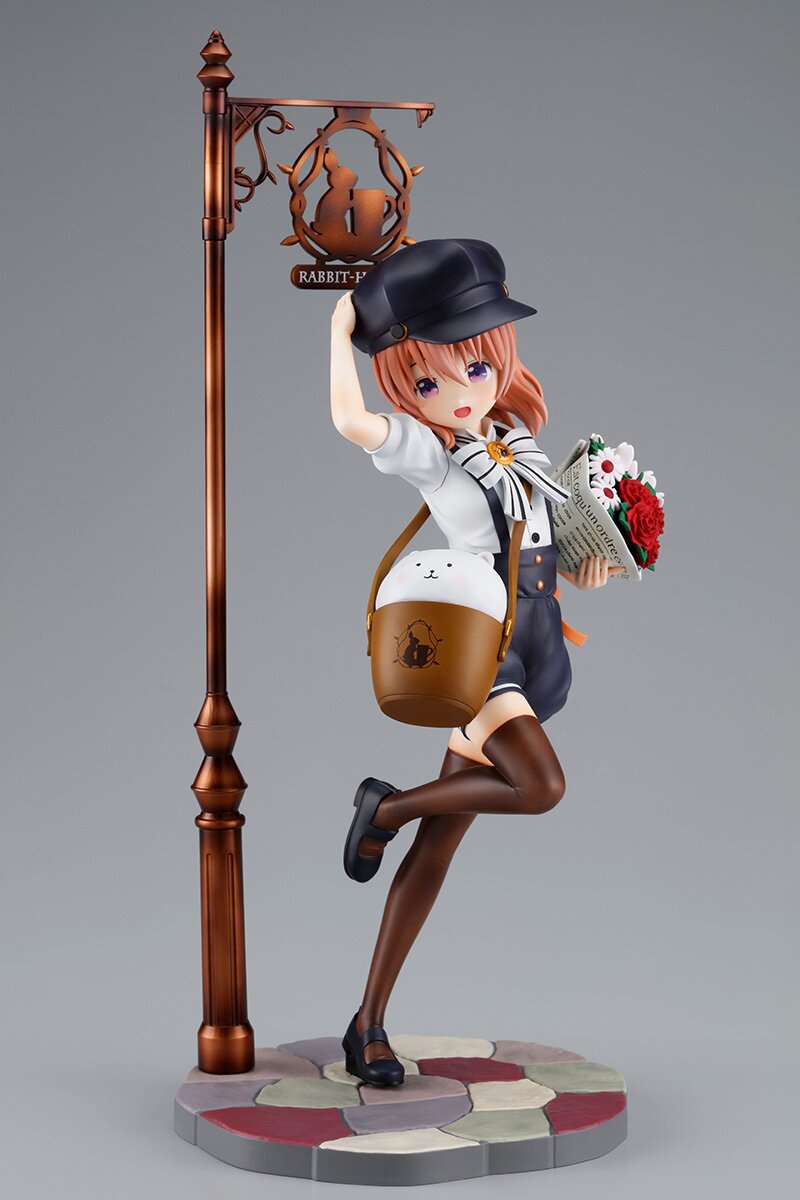 Cream Rabbit with Basket of Flowers Figure - 14