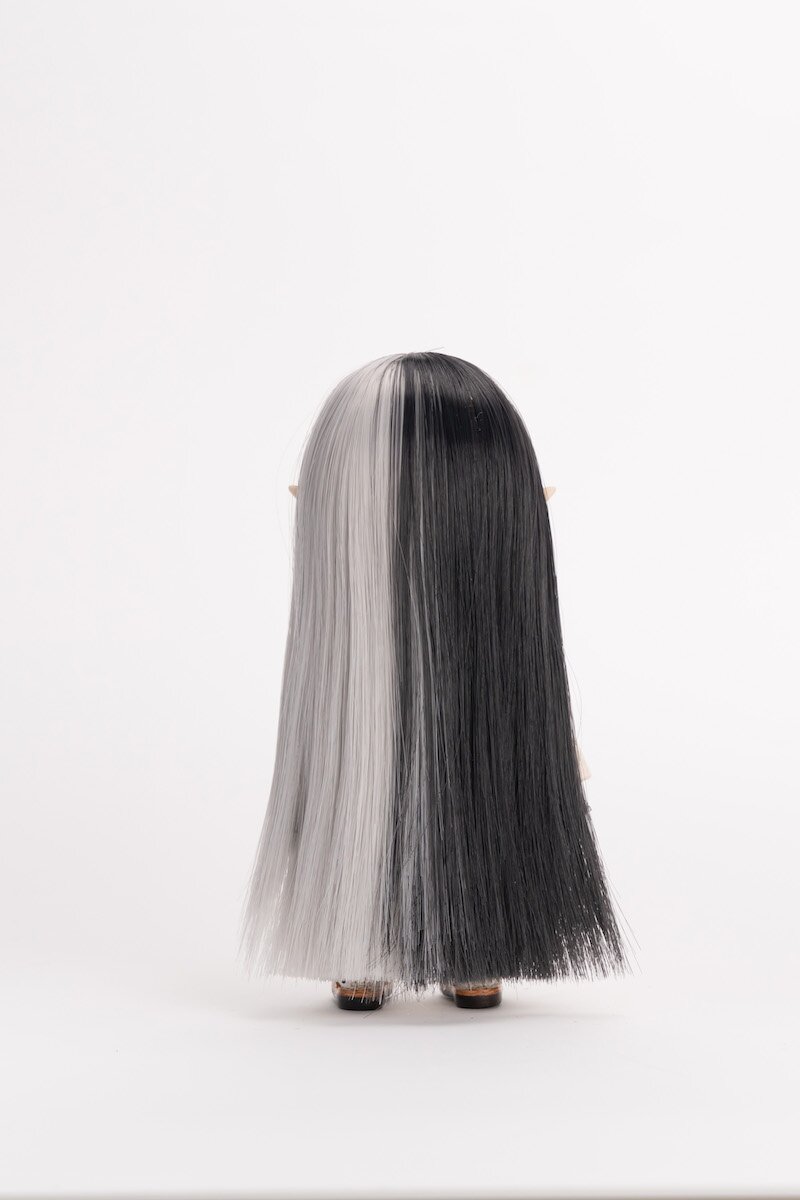 Piccodo Doll Wig Hime Cut (Two-tone: Black & White)