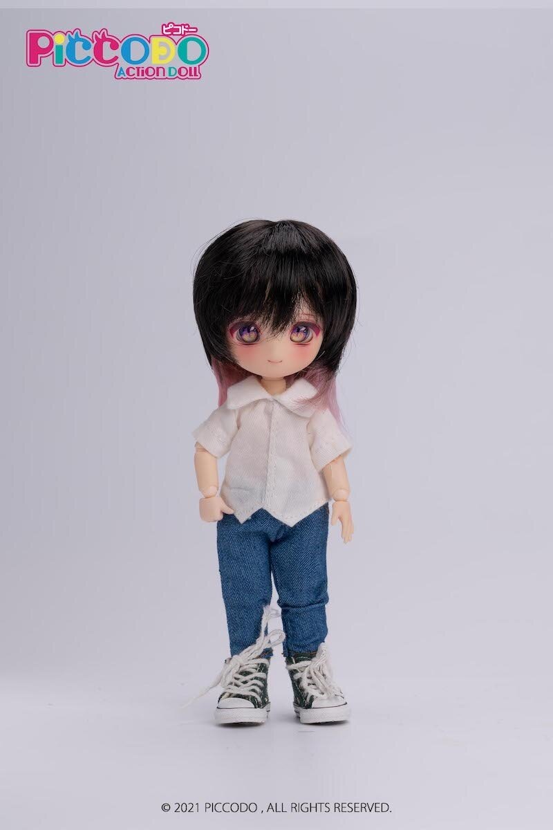 Piccodo Doll Wig Hime Cut (Two-tone: Black & White)