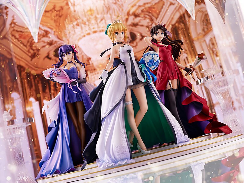Fate/stay night Saber & Rin Tohsaka & Sakura Matou: 15th Celebration Dress  Ver. 1/7 Scale Figure Premium Box Set