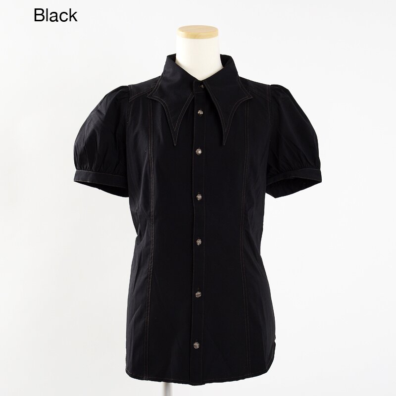 ALGONQUINS Bat Collar Blouse with Wings Patch (Ladies