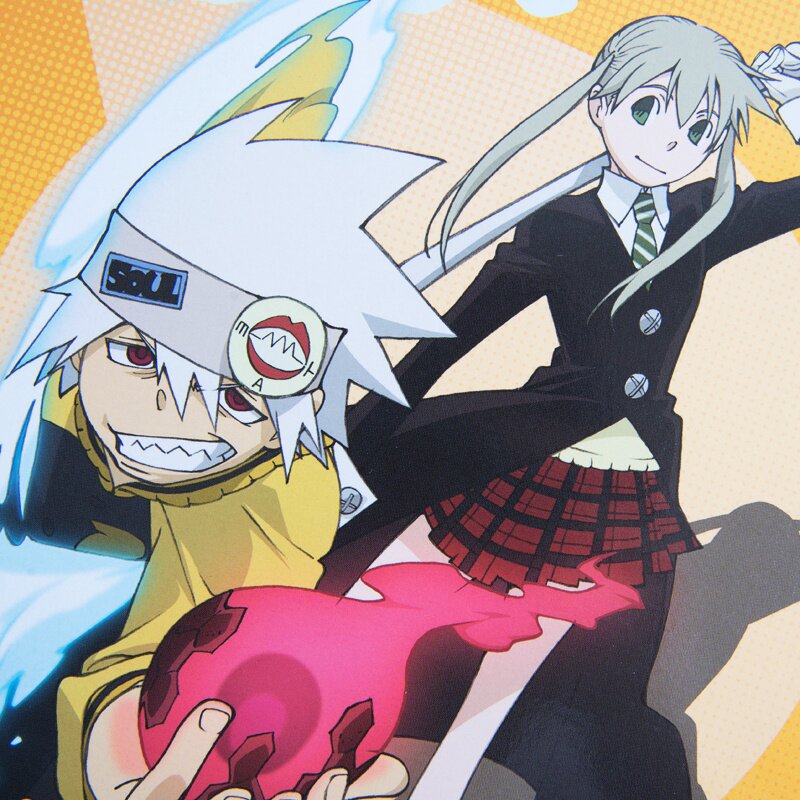 Maka and Soul from Soul Eater (left) and Soul Eater Not! (right