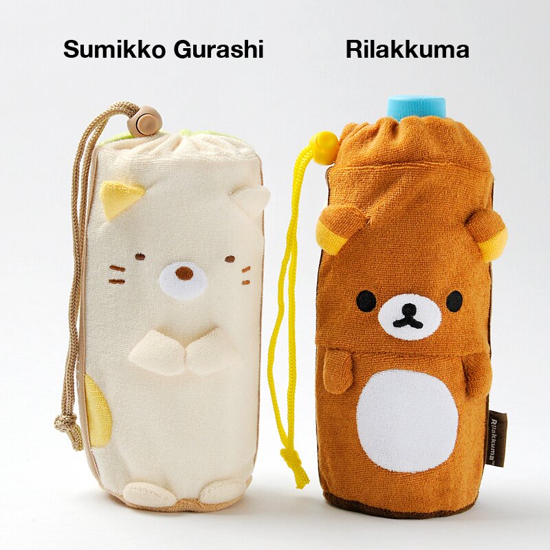 Drawstring Plush Bottle Pouch | Rilakkuma/Sumikko Gurashi