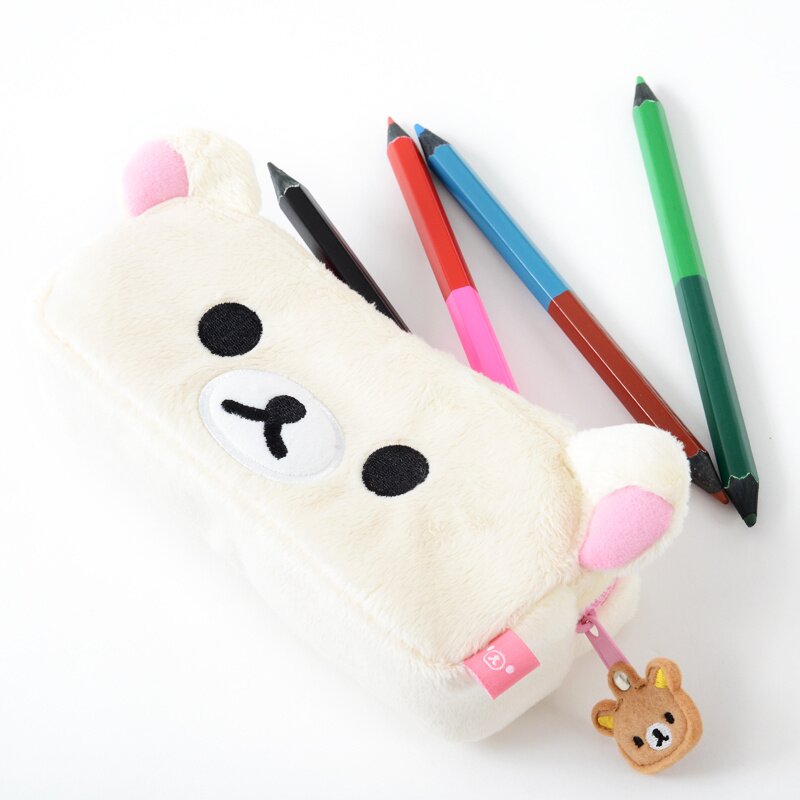 Cute Rilakkuma Plush Pencil Case Anime Kawaii School Pencil Pouch