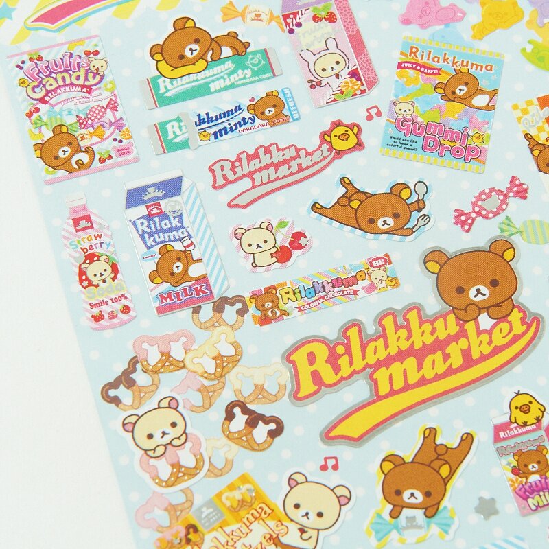 Rilakkuma Bubble Stickers Blue Dango