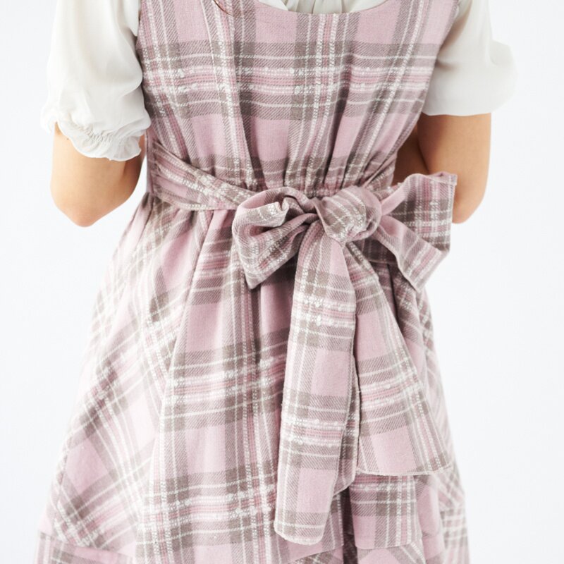 Pink checkered cheap pinafore