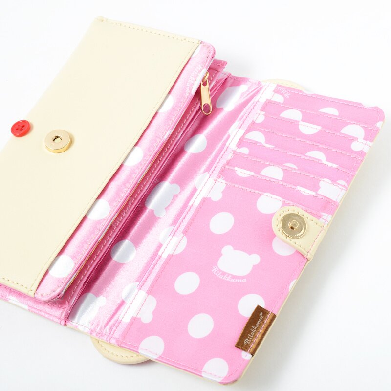 【HUGYOURSKIN】Korilakkuma Dot Card Wallet (Pink) Korilakkuma dot card wallet (Pink) - hug your skin