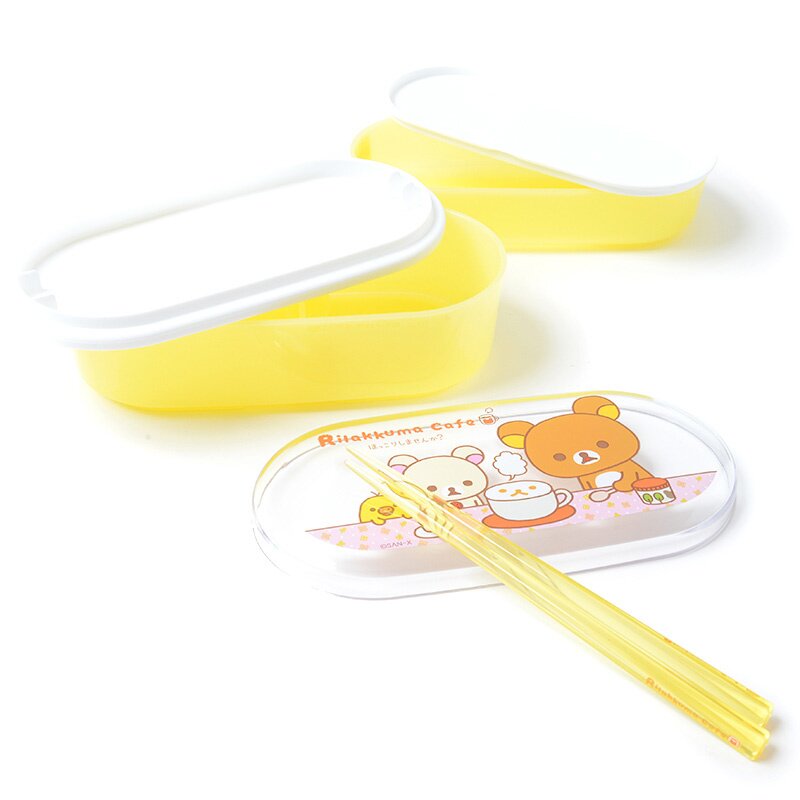 Rilakkuma Two-Tier Lunch Box with Chopsticks - Tokyo Otaku Mode (TOM)