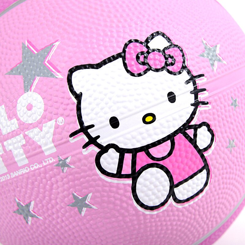 Sanrio Hello Kitty Cartoon Pink Pu Leather Basketball para