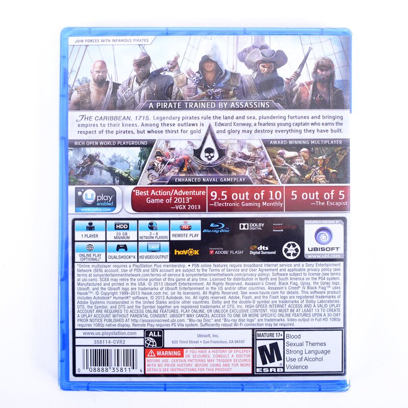 Assassin's Creed IV Black Flag Playstation 4 PS4 PS5 Ubisoft Battle - Brand  New!