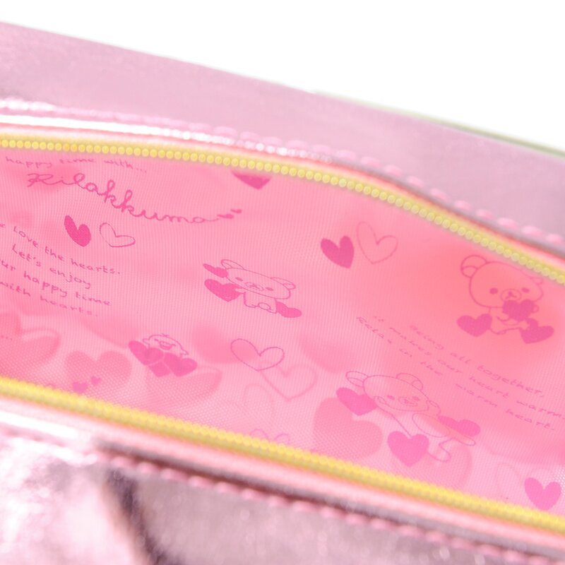 Rilakkuma Pencil Case: Pink/I Love Gyu