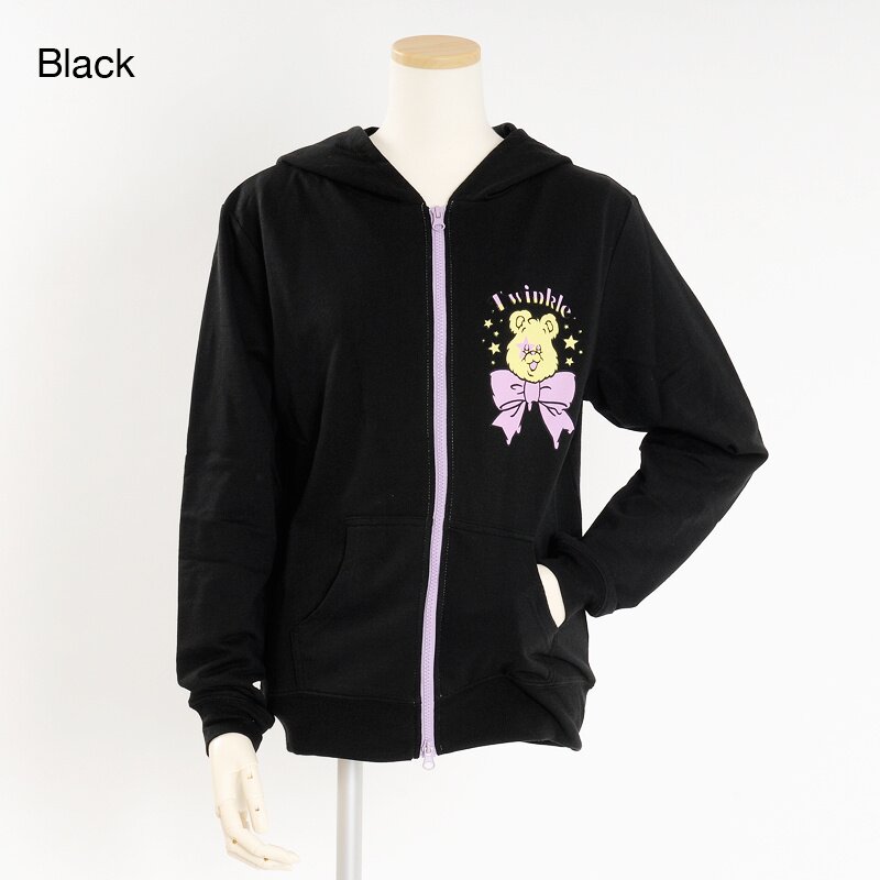 Listen Flavor Twinkle Bear Fleece-Lined Zip-up Hoodie: Listen