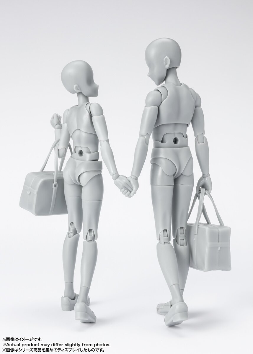 Two different male/female sets of body-kun/chan style figurines. Note