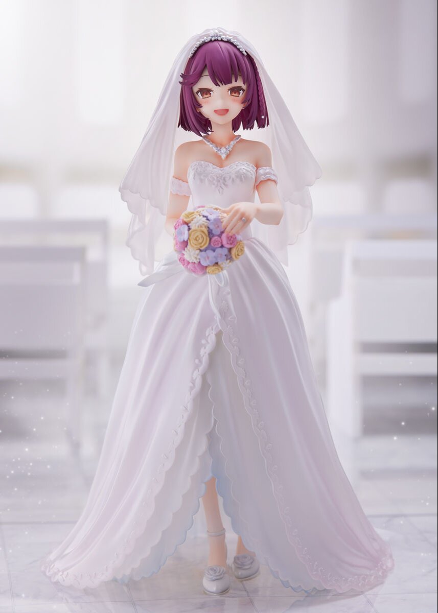 prompthunt: hyperdetailed anime girl dressing in gorgeous crystal lace  element and puff hem wedding dress, background midnight town street,  smiling, dry-rose-pink braid hair, looking like Atelier Lulua, face closeup  view, extremely luxurious