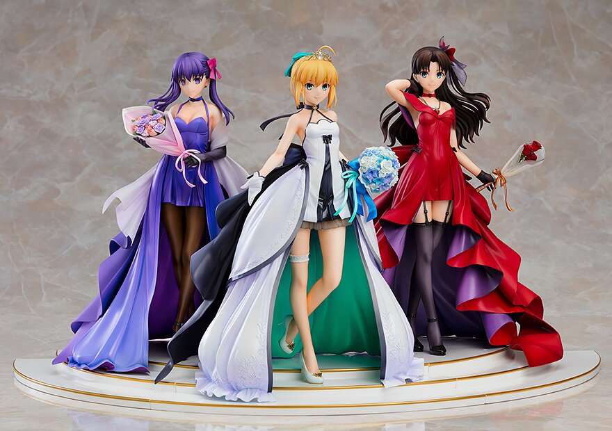 Fate/stay night Saber & Rin Tohsaka & Sakura Matou: 15th Celebration Dress  Ver. 1/7 Scale Figure Premium Box Set