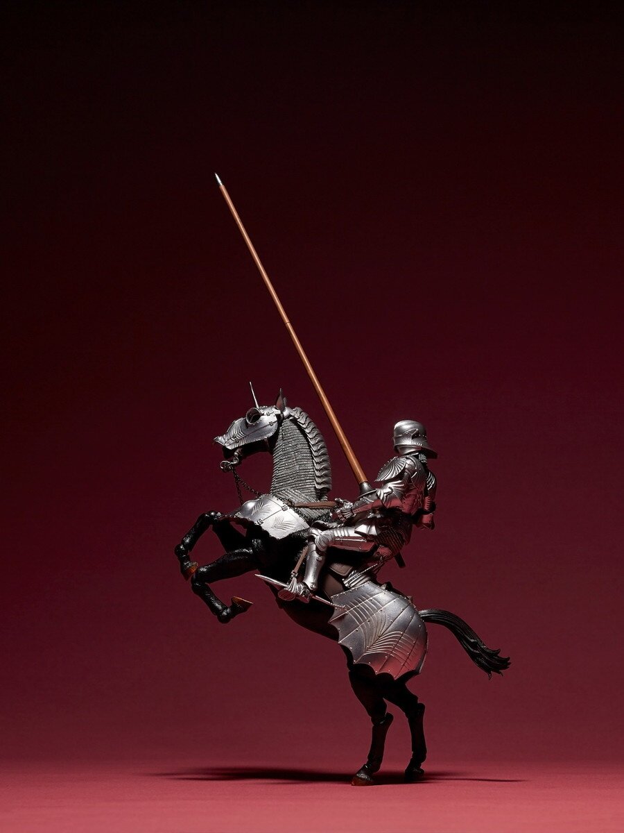 KT Project KT-027 Takeya Style Jizai Okimono: 15th Century Silver Gothic  Equestrian Armor