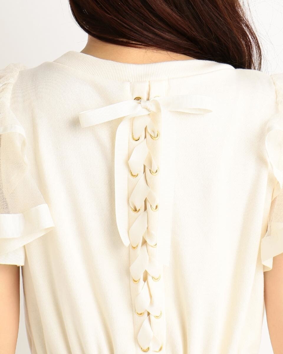 knee length dresses for ladies Women's The Breeze in My Hair White Open Knit Cover Up Mini Dress | Size: L main image 0