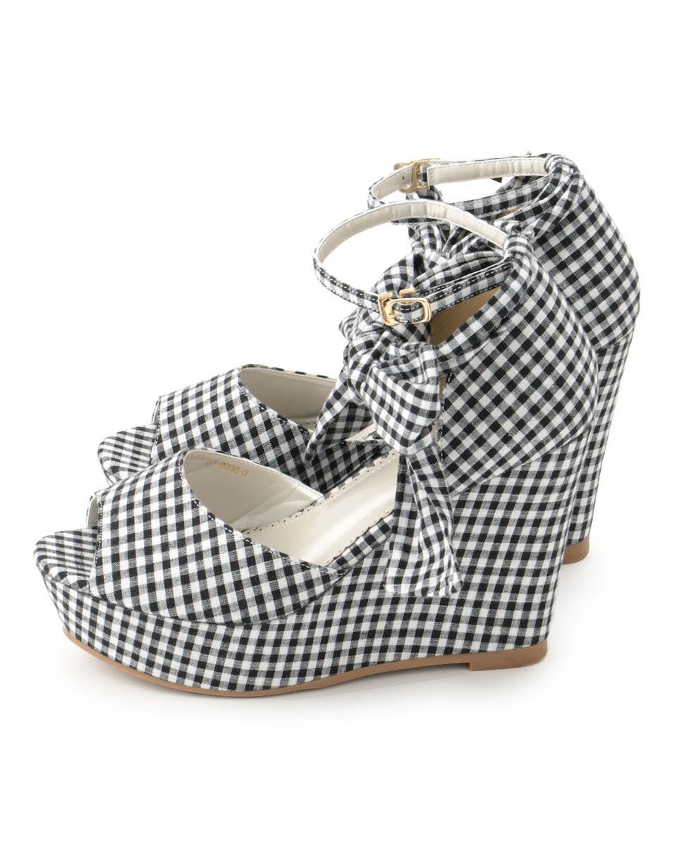 LIZ LISA Gingham Wedge Sandals Tokyo Otaku Mode (TOM)