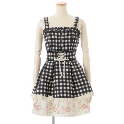 gingham jumper dress