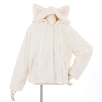 white cat hoodie