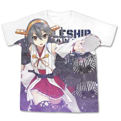 L Fleet Collection Kancolle Haruna Full Graphic T-shirt White Size 